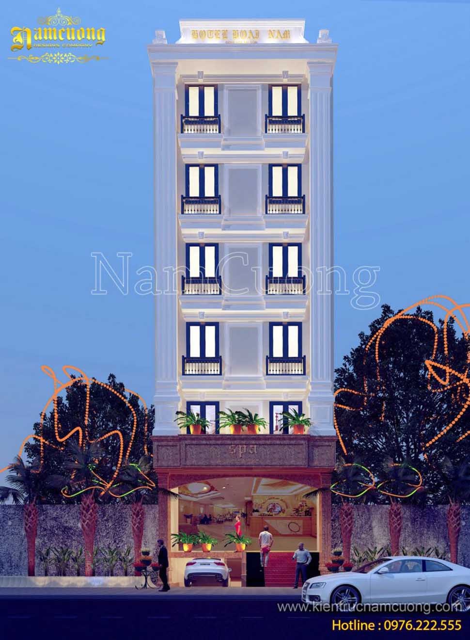 Thiết kế khách sạn kiến trúc tân cổ điển 7 tầng tại Sài Gòn - KSCD 010