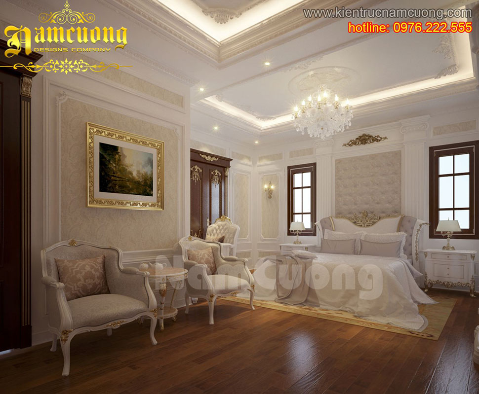 Thiết kế nội thất phòng ngủ tân cổ điển ấn tượng tại Sài Gòn - NTNTCD 012