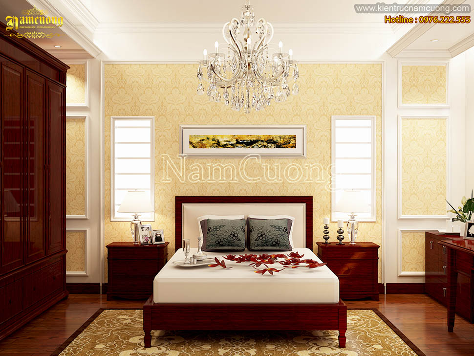 Mẫu nội thất phòng ngủ biệt thự tân cổ điển đẹp ấn tượng - NTNTCD 056