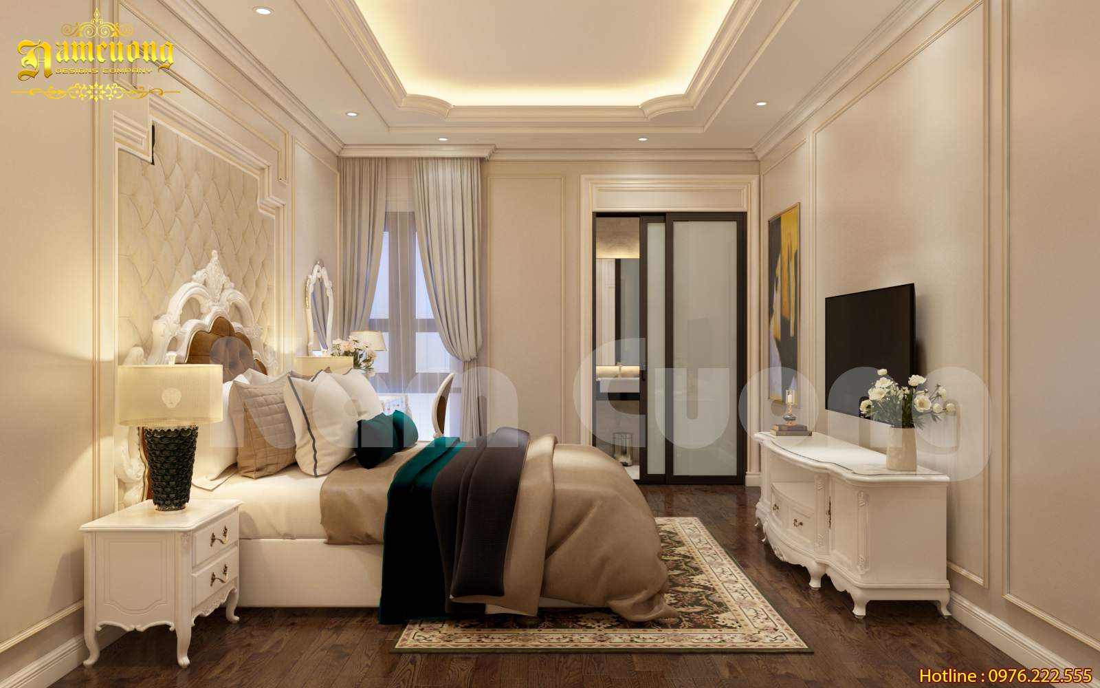 Thiết kế nội thất phòng ngủ cho nhà ống kiểu Pháp tại Hải Phòng-CĐT anh Thịnh
