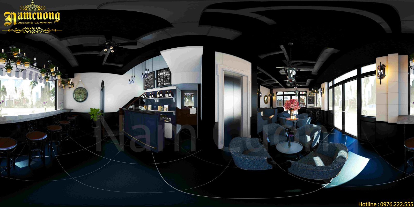 thiết kế không gian quán cafe