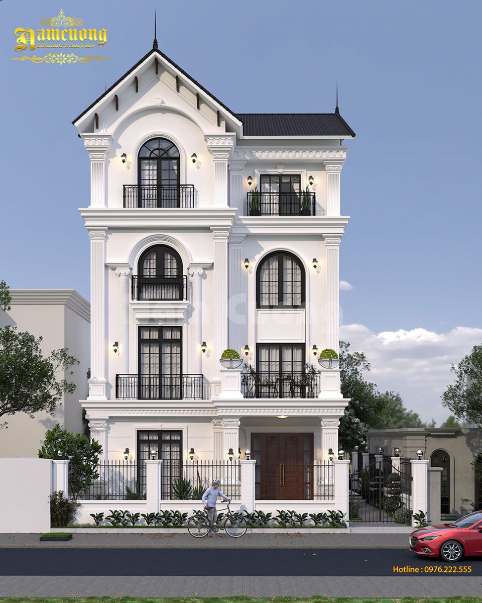 Thiết kế biệt thự 4 tầng tân cổ điển đẹp tại Hà Nội  LV 41200