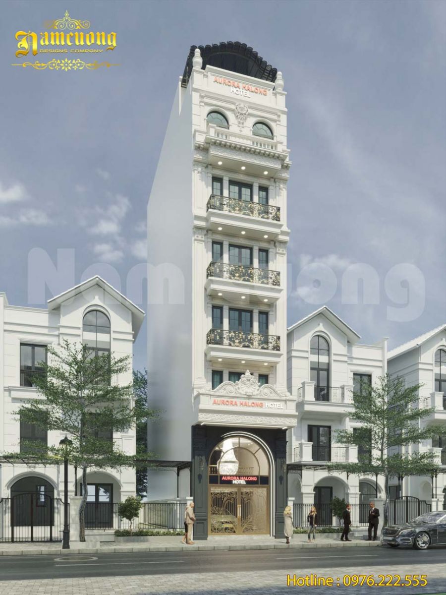 Thiết kế khách sạn 7 tầng mặt tiền 5m tại Quảng Ninh - CĐT Chị Hiền