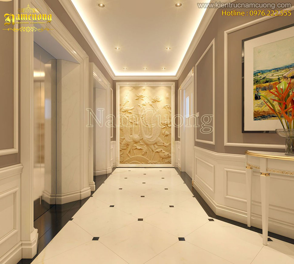 thiết kế hành lang khách sạn 