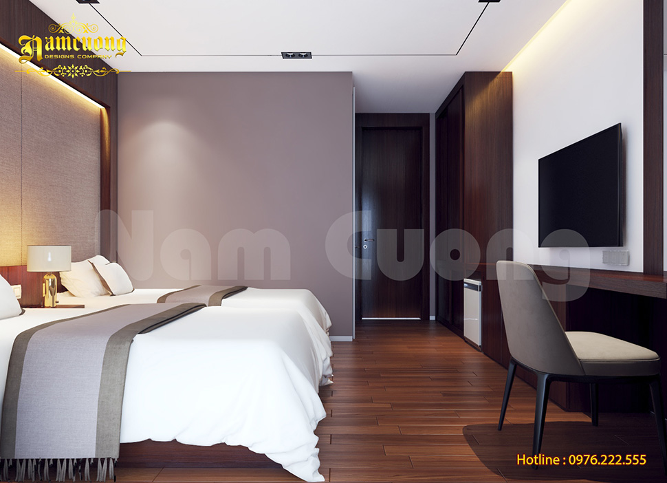Thiết kế nội thất phòng ngủ khách sạn hiện đại