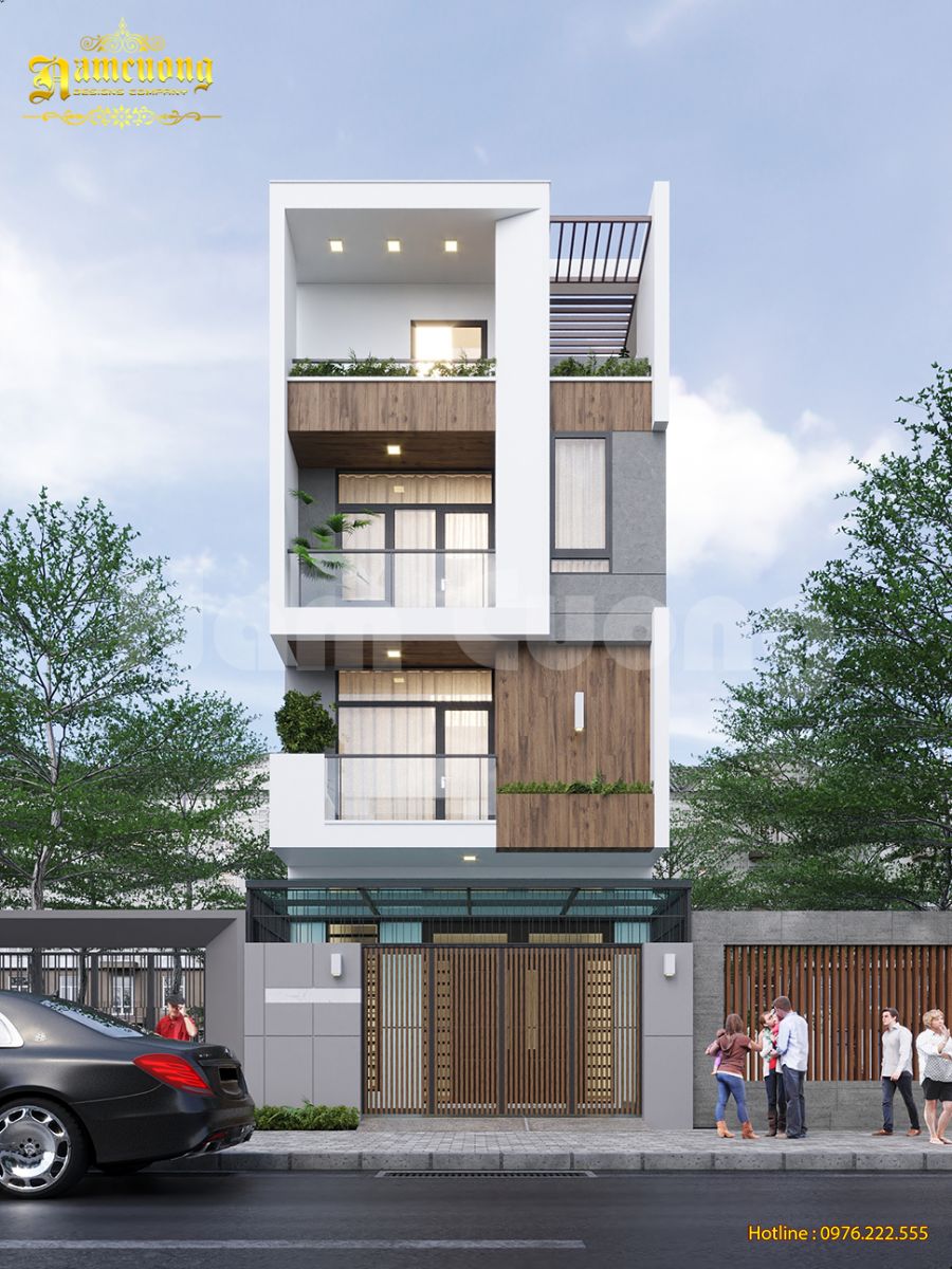 Thiết kế nhà phố 4 tầng 5x20m hiện đại tại Nam Định