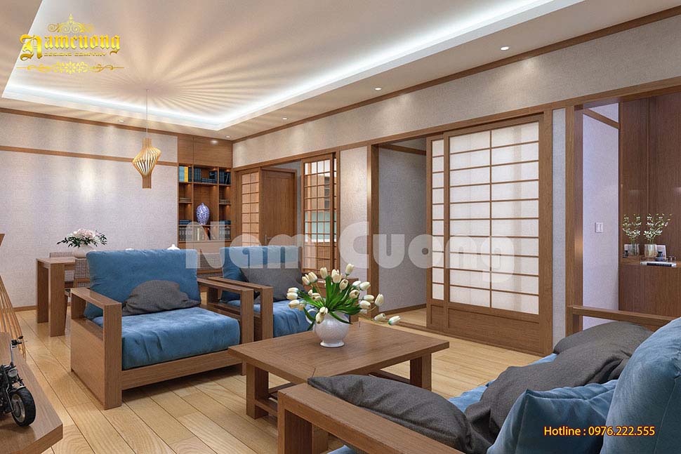 Thiết kế nội thất hiện đại phong cách Nhật Bản là sự kết hợp hoàn hảo giữa tinh thần truyền thống và sự đổi mới. Với các chi tiết thiết kế tinh tế, các đường nét trơn tru và những màu sắc trang nhã, không gian sống của bạn sẽ trở nên hoàn hảo hơn bao giờ hết. Đến và khám phá ngay hình ảnh đẹp miễn chê của phòng khách hiện đại phong cách Nhật Bản!