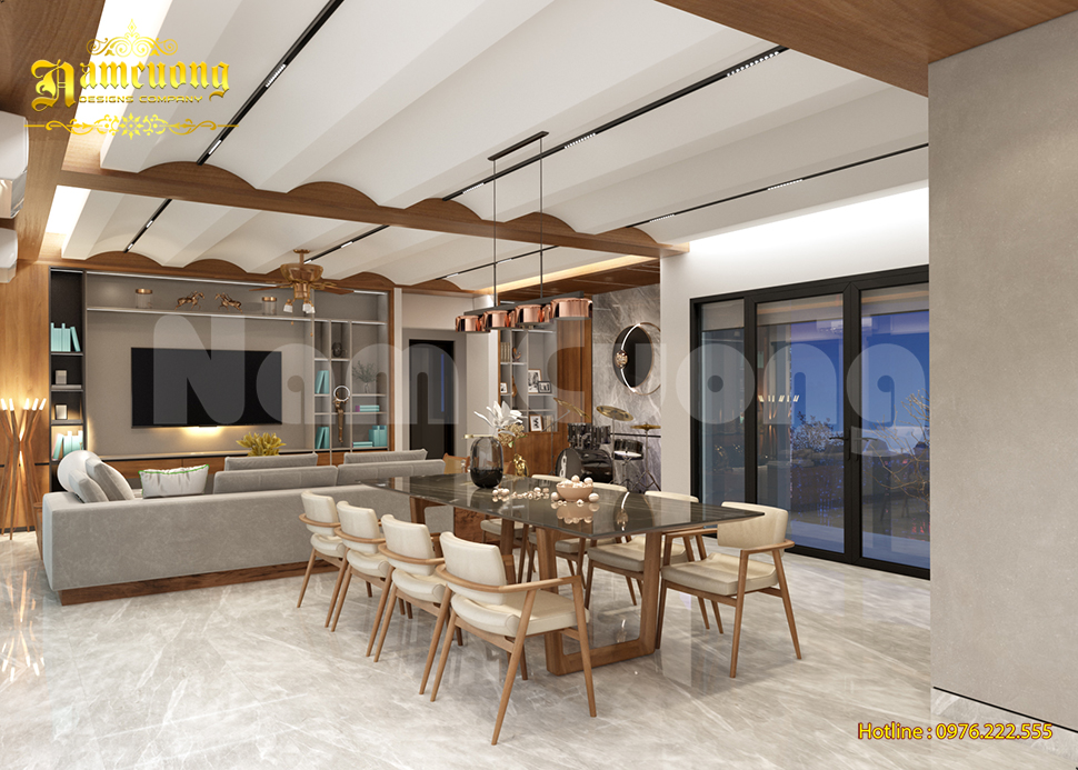 Thiết kế nội thất biệt thự 3 tầng 140m2 hiện đại tại Trà Vinh