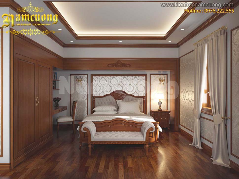 phòng ngủ bằng gỗ 