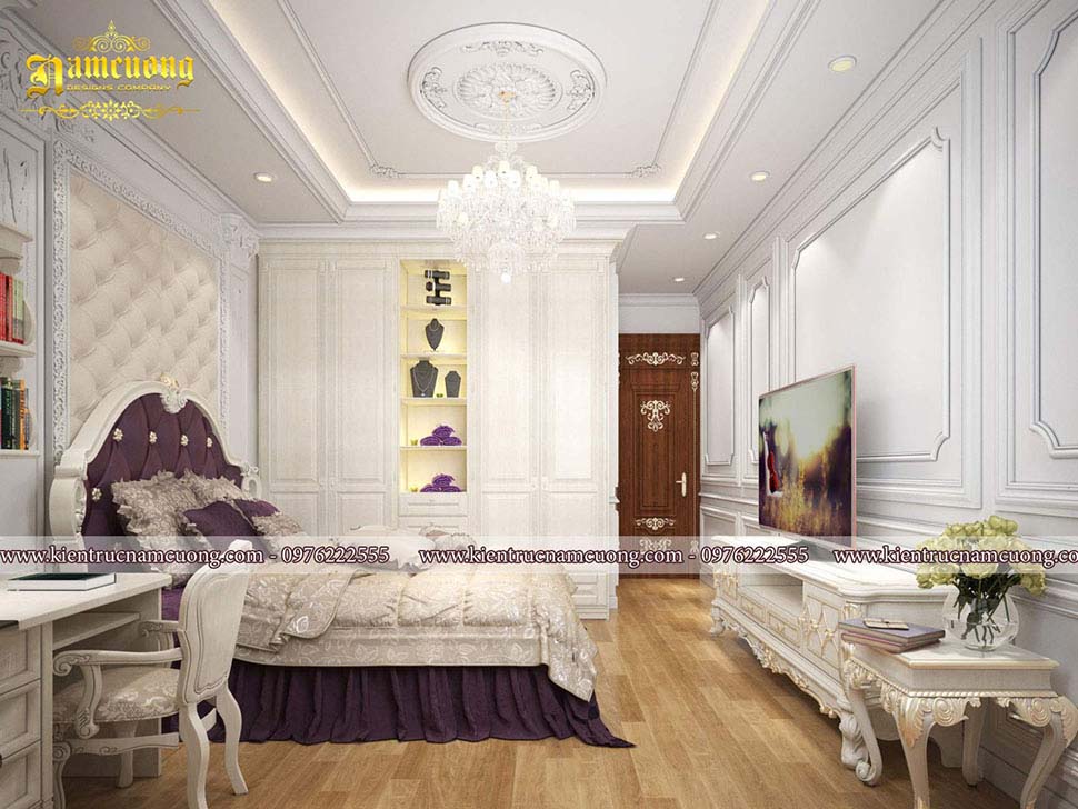 Các mẫu thiết kế phòng ngủ màu tím nổi bật