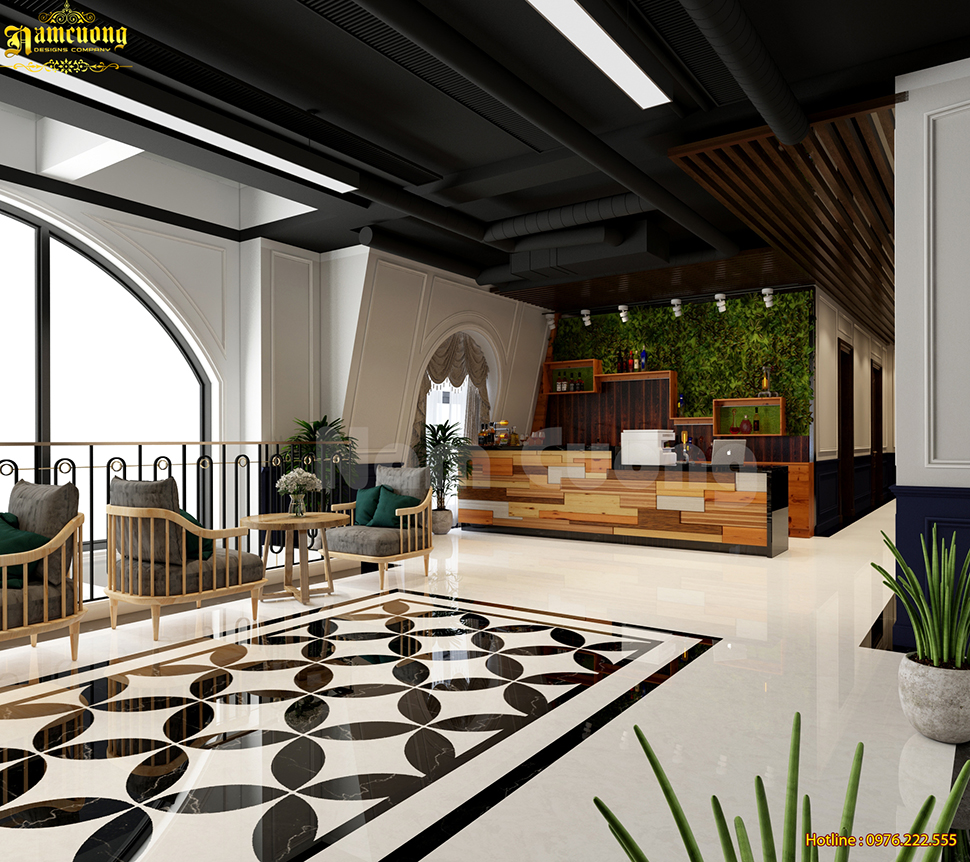 Thiết kế quán cafe trong khách sạn 3 sao tại Hải Phòng