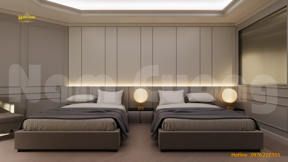 Phòng ngủ theo phong cách hiện đại sẽ hạn chế tối đa các đồ vật trang trí không cần thiết.