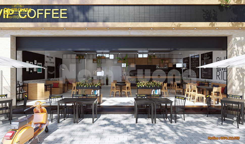 thiết kế quán cafe hiện đại
