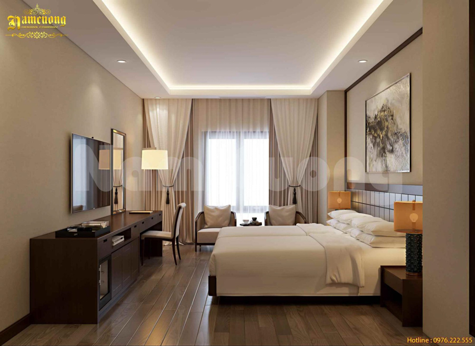 Nên thiết kế và trang trí phòng khách sạn mini dựa trên phong cách kiến trúc chủ đạo của tổng thể công trình