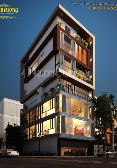 Mẫu nhà phố kết hợp kinh doanh 7 tầng hiện đại ở Hà Nam - NPHD 005