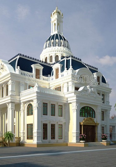 Thiết kế biệt thự lâu đài 3,5 tầng kiến trúc Pháp tại Sài Gòn - BTLD 004