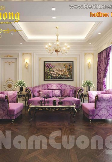 Mẫu thiết kế nội thất màu tím đẹp mãn nhãn