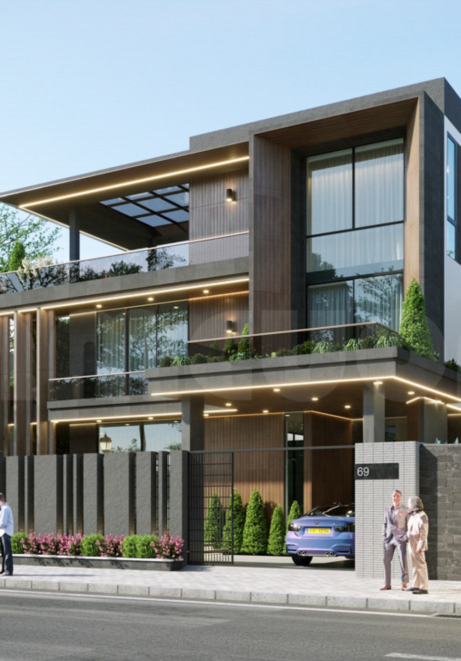 Mẫu thiết kế biệt thự 3 tầng hiện đại tại Quảng Ninh - BTHD4000